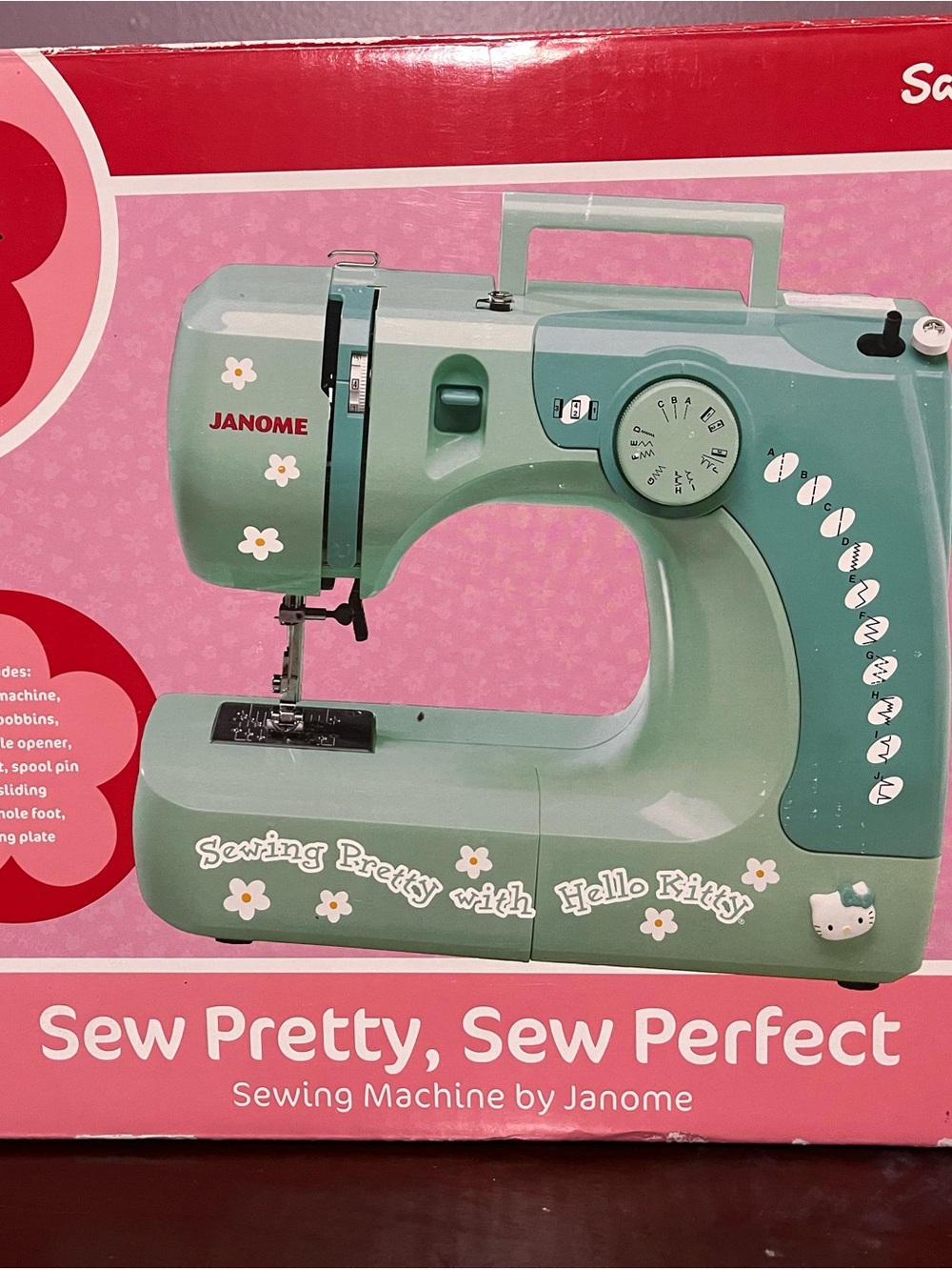 Sewing Machine in Mint Green - Hello Kitty Accent